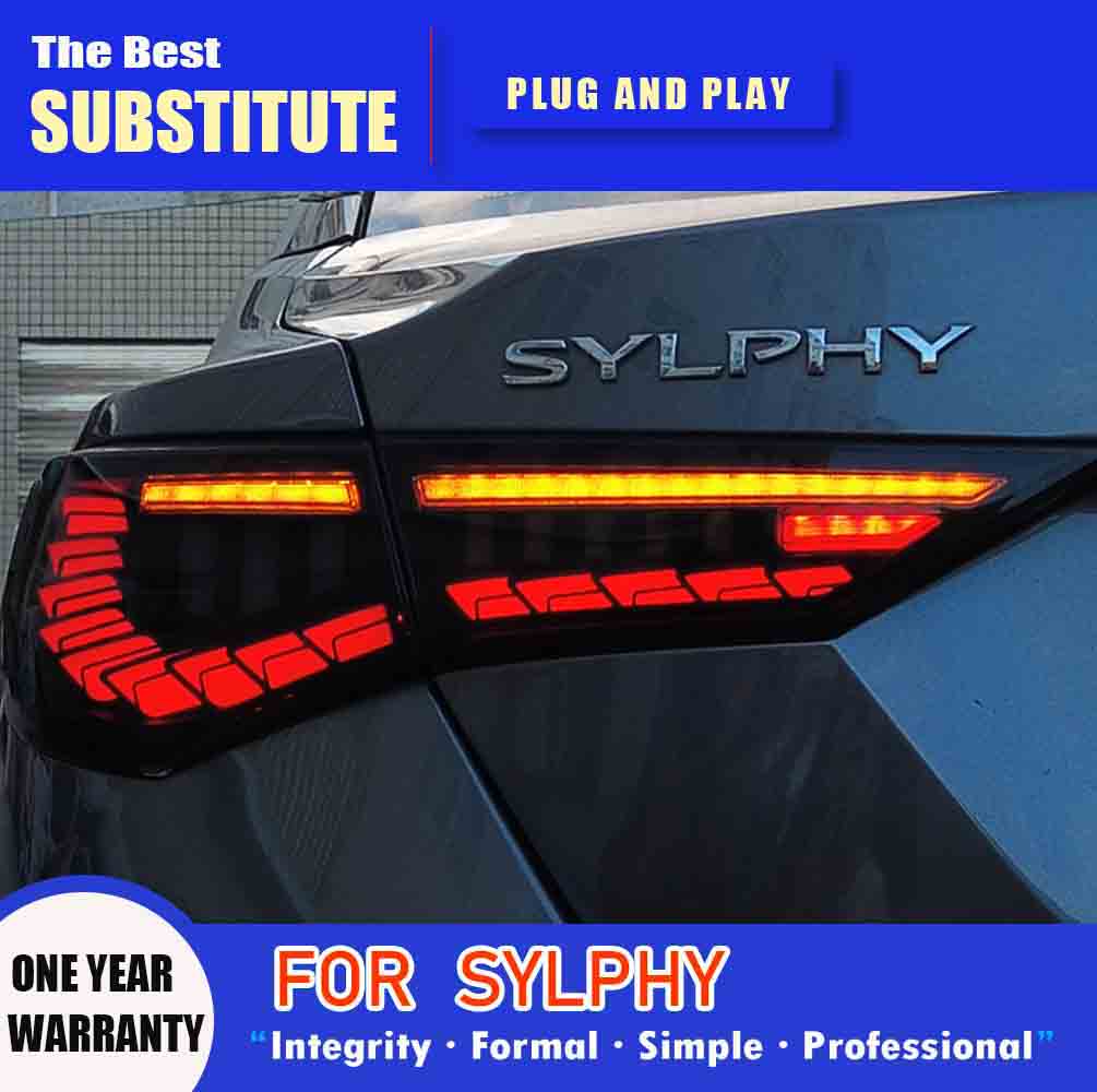 Car Styling Taillight Assembly Streamer Turn Signal Indicator Rear Lamp For Nissan Sylphy LED Tail Light 20 21 22 Brake Running Lights