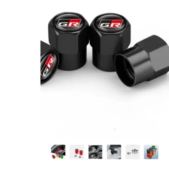Car Styling Tire Valve Caps For GR Sport logo Toyota Gazoo racing Yaris Corolla hilux supra chr accessorie