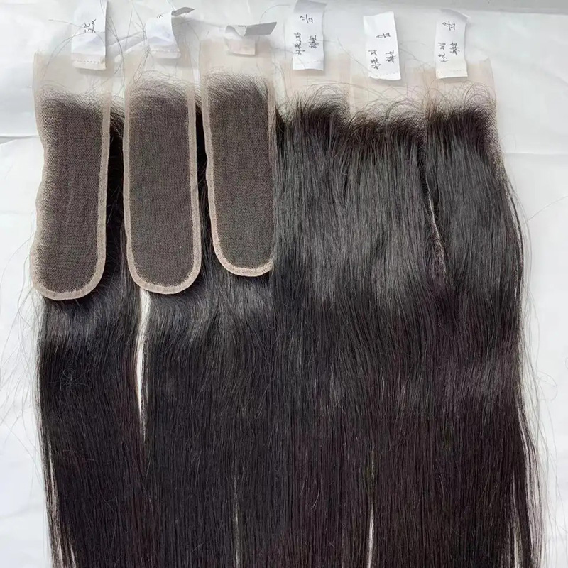 HD 2X6 Lace Closure Silky Straight Brazilian Peruvian Indian 100% Human Hair Wefts With 2*6 Closures Natural Color 10-30inch