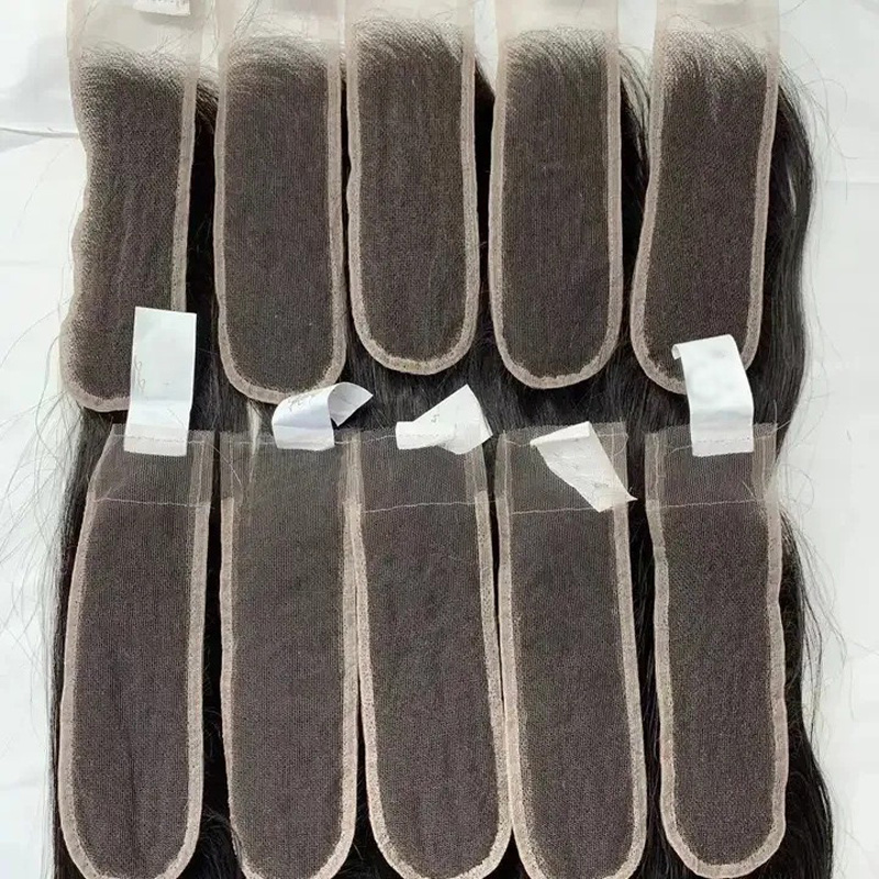 HD 2X6 Lace Closure Silky Straight Brazilian Peruvian Indian 100% Human Hair Wefts With 2*6 Closures Natural Color 10-30inch