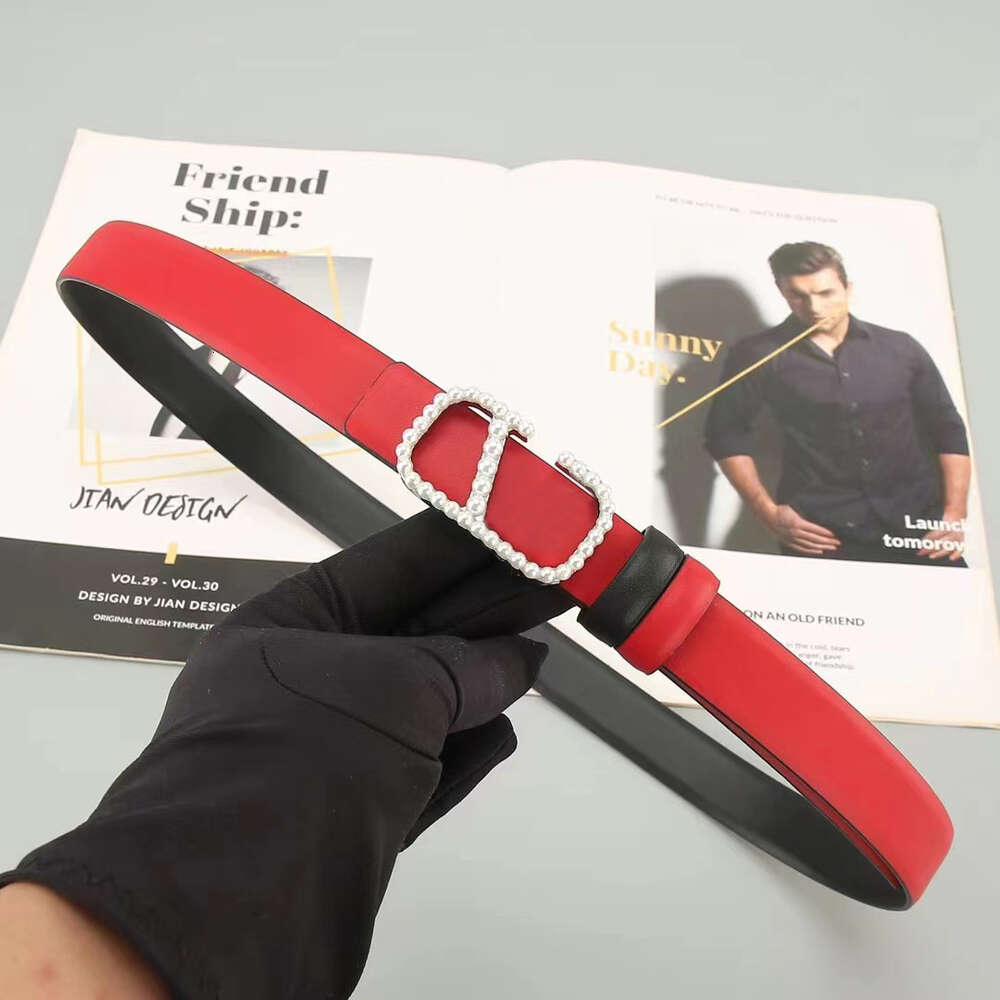 Designer Brand Belt Women Pearl Letter Buckle Genuine Leather Belts Fashion Dress Formal Jeans Lady Belt Width 2.0cm/2.5cm Skinny Waistband Holiday Gift