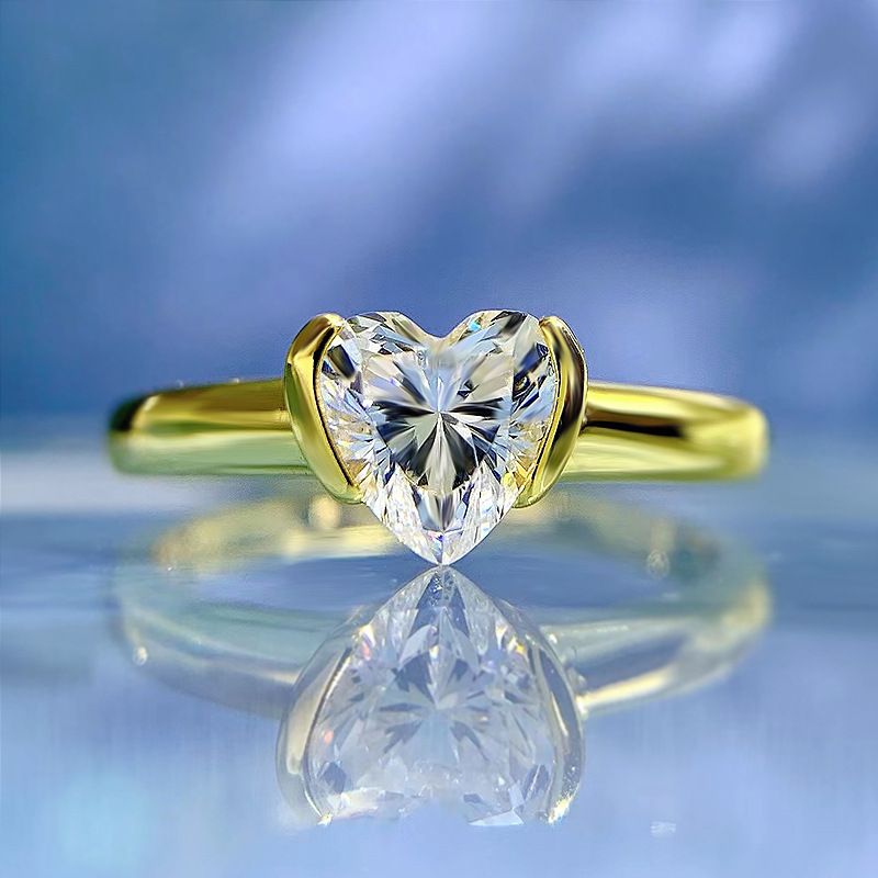 gold designer ring for woman wed dia sterling sier zirconia oval square heart love wedding promise womens engagement rings jewelry size 59 gift box