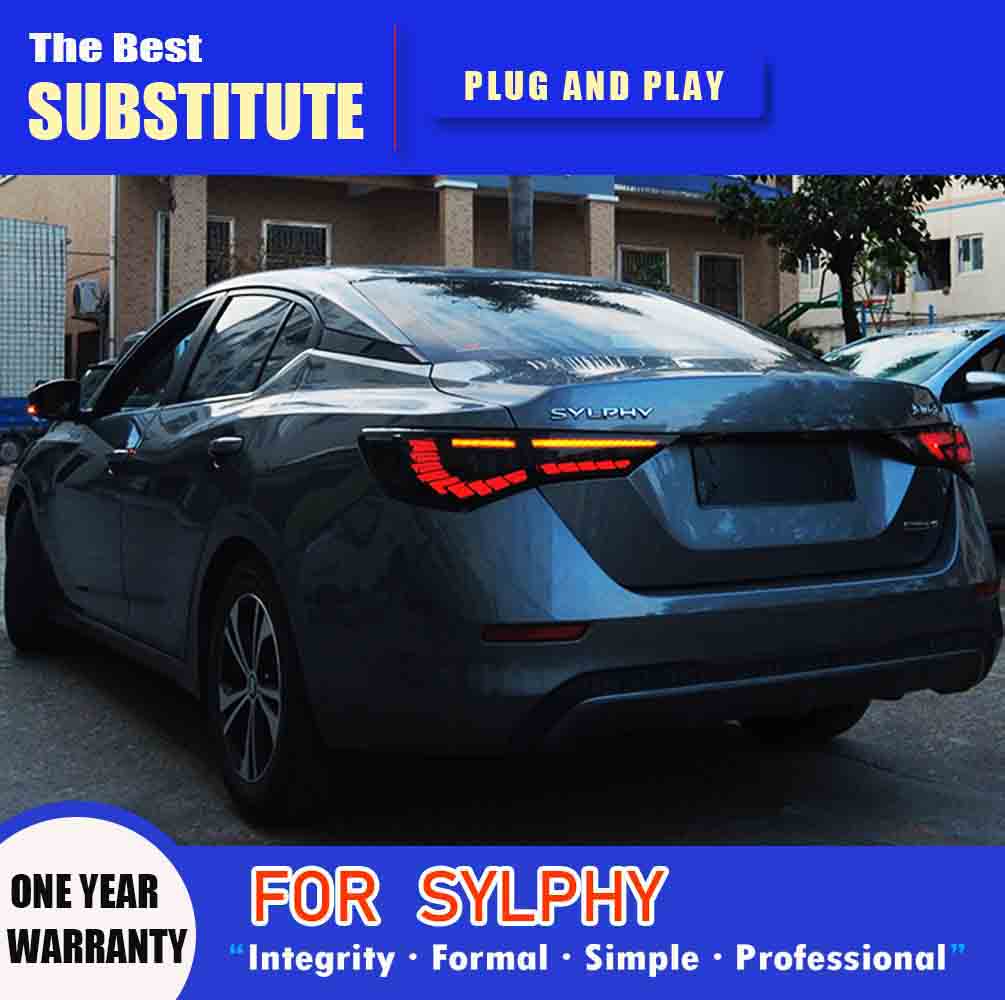 Car Styling Taillight Assembly Streamer Turn Signal Indicator Rear Lamp For Nissan Sylphy LED Tail Light 20 21 22 Brake Running Lights