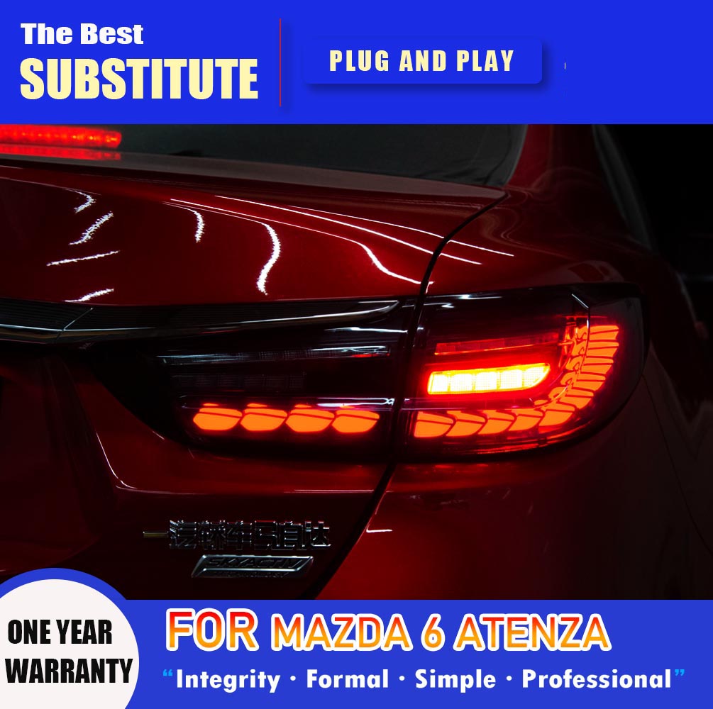 Car Styling Taillight Assembly Brake Reverse Parking Running Lights For Mazda 6 Atenza LED TailLight 13-18 Streamer Turn Signal Auto Parts