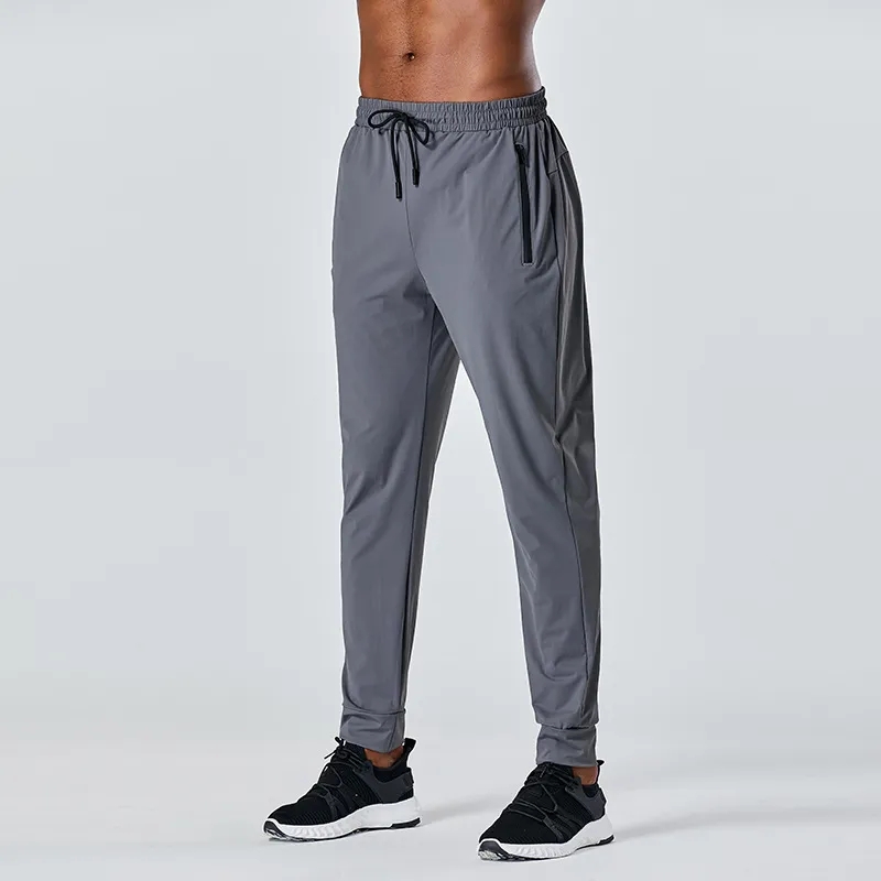 Men Jogger Long Sport Yoga Outfit Gym Zipper Pockets Sweatpants Jogging Pants Mens Casual Elastic Waist Fiess Size M-3XL L851