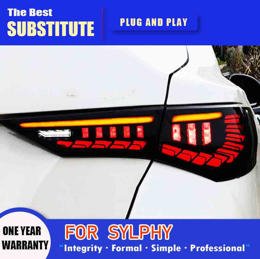 Car Styling Taillight Assembly Streamer Turn Signal Indicator Rear Lamp For Nissan Sylphy LED Tail Light 20 21 22 Brake Running Lights