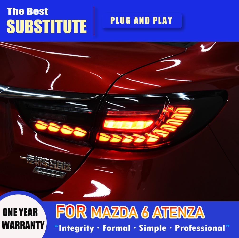 Car Styling Taillight Assembly Brake Reverse Parking Running Lights For Mazda 6 Atenza LED TailLight 13-18 Streamer Turn Signal Auto Parts