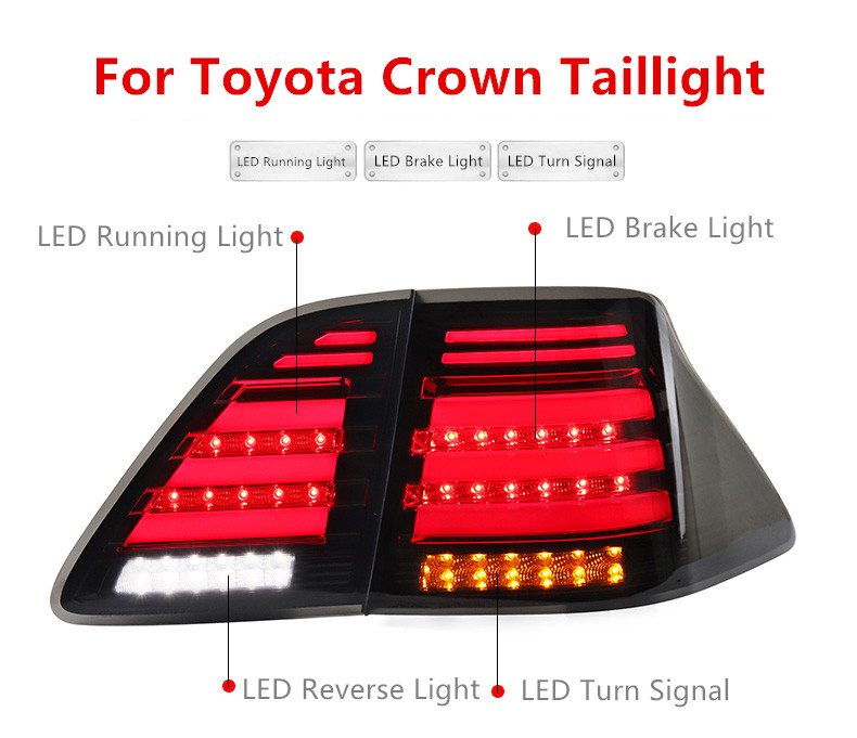 LED Turn Signal Tail Lamp for Toyota Crown Altis Car Taillight 2005-2009 Rear Brake Reverse Light Automotive Accessories