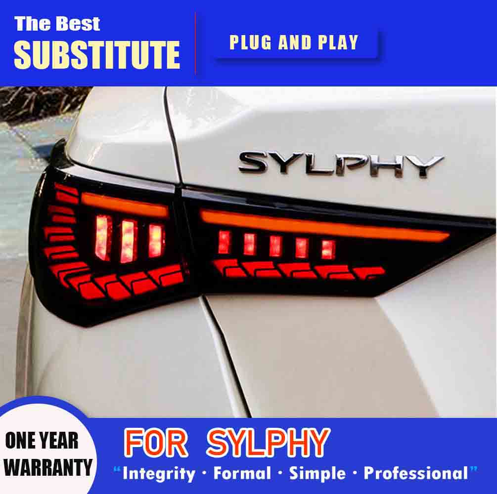 Car Styling Taillight Assembly Streamer Turn Signal Indicator Rear Lamp For Nissan Sylphy LED Tail Light 20 21 22 Brake Running Lights