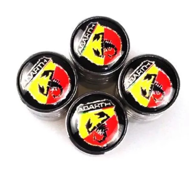 Car-styling Tire Valve Caps For Fiat Punto Abarth 500 124 Stilo Ducato Palio Badge Car Styling