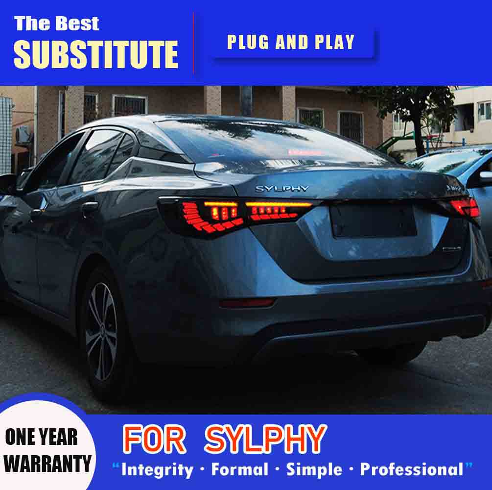 Car Styling Taillight Assembly Streamer Turn Signal Indicator Rear Lamp For Nissan Sylphy LED Tail Light 20 21 22 Brake Running Lights