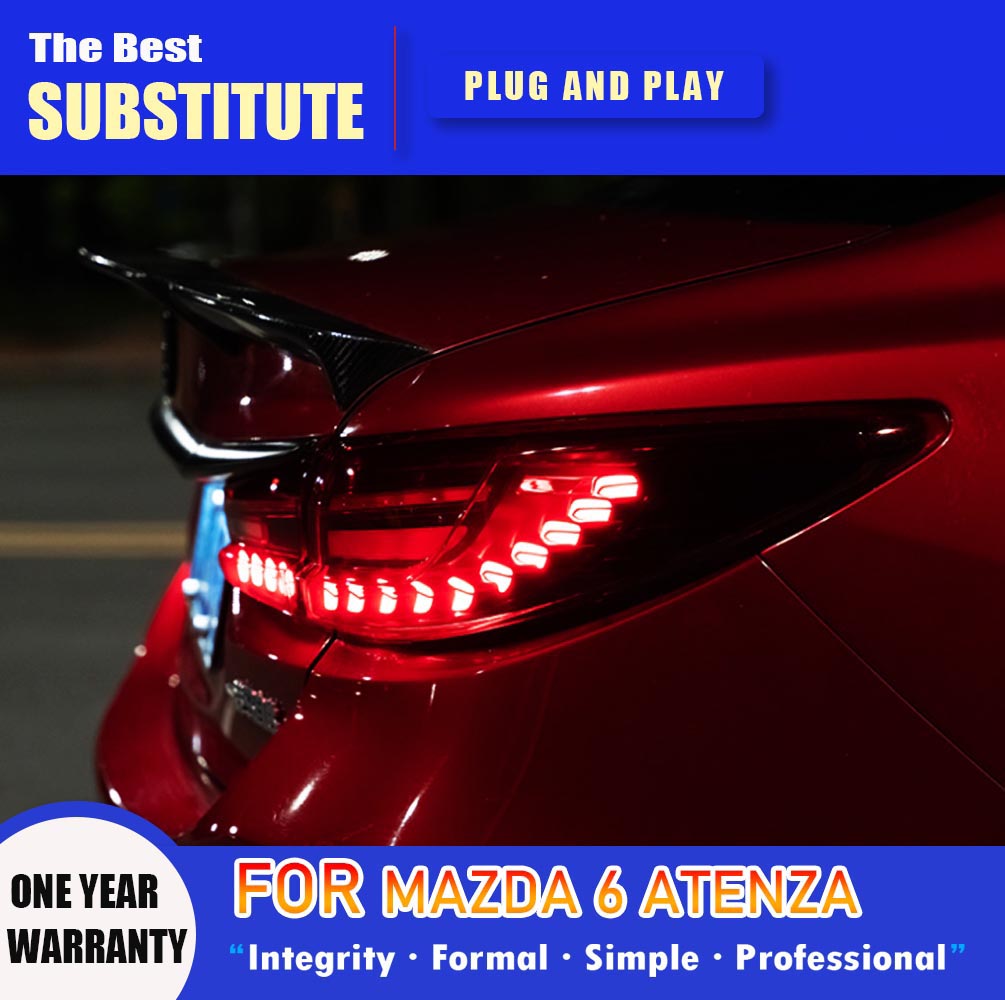 Car Styling Taillight Assembly Brake Reverse Parking Running Lights For Mazda 6 Atenza LED TailLight 13-18 Streamer Turn Signal Auto Parts