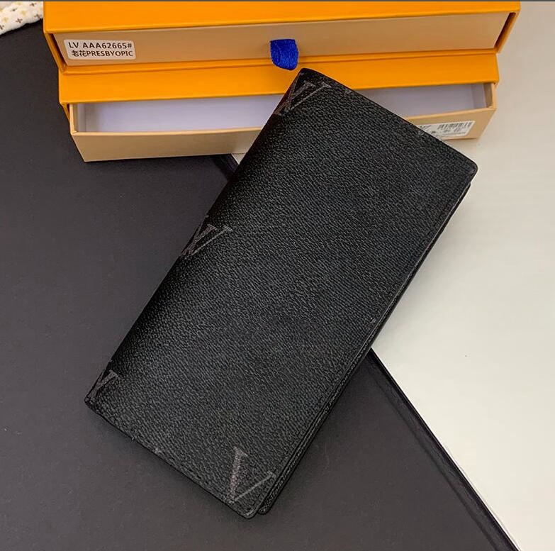 Fashion clutch Genuine leather wallet with box dust bag Women Men Purse Real Images Wholesale