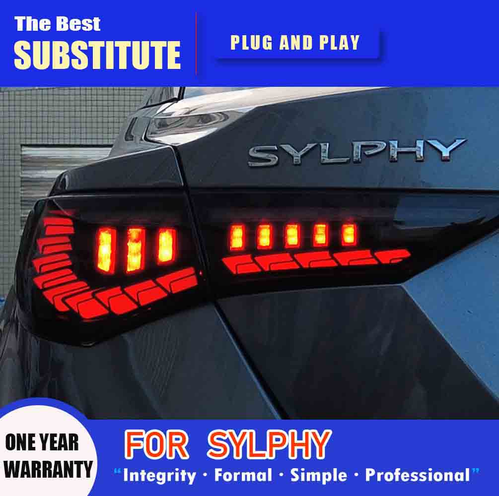 Car Styling Taillight Assembly Streamer Turn Signal Indicator Rear Lamp For Nissan Sylphy LED Tail Light 20 21 22 Brake Running Lights