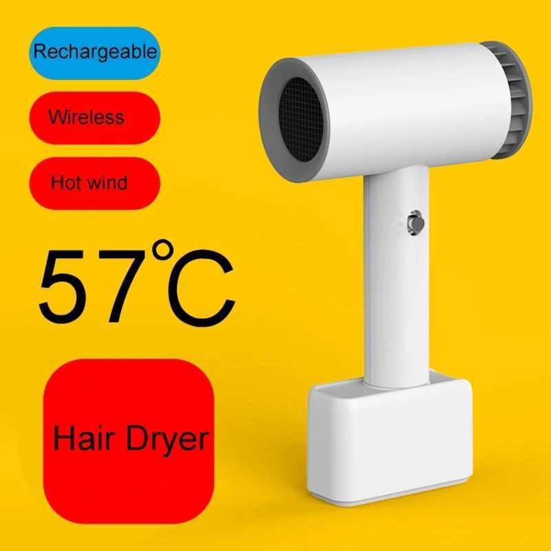 Hair Dryers 15600mAh Wireless Hair Dryer Portable Rechargeable Hot Cold Wind Hair Dryer Cordless Blow Dryer for Painting Outdoor Camping Pet 240401