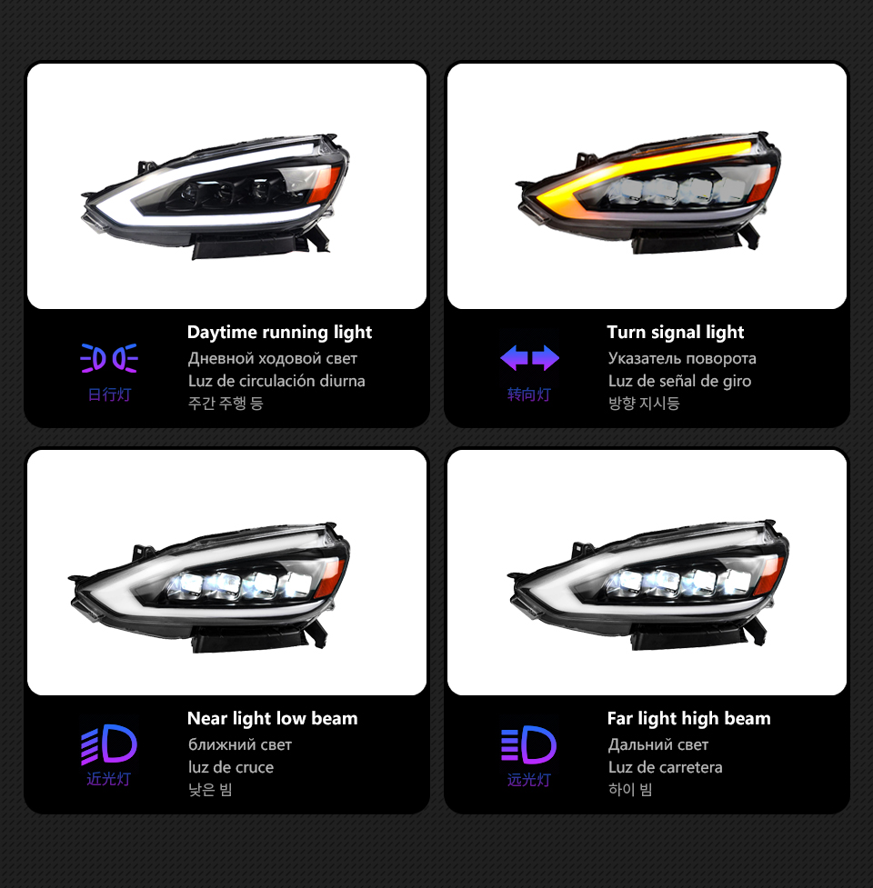 Front Lamp Daytime Running Light Streamer Turn Signal For Nissan Sylphy LED Headlight 16-19 Sentra High Beam Angel Eye Projector Lens
