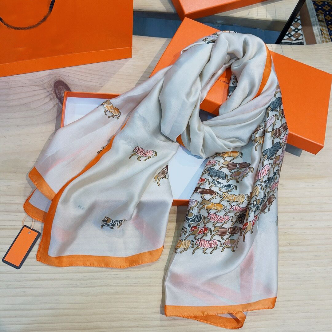 Scarves 180*90 classic designer 17 quality soft style lady scarves Designer women for high spring Scarf Fashion shawl silk go scarf designers