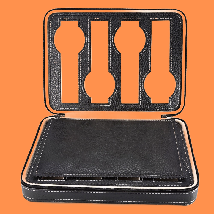 8 Grids PU Leather Watch Box Storage Showing Watches Display Storage Box Case Tray Zippere Travel Jewelry Watch Collector Case