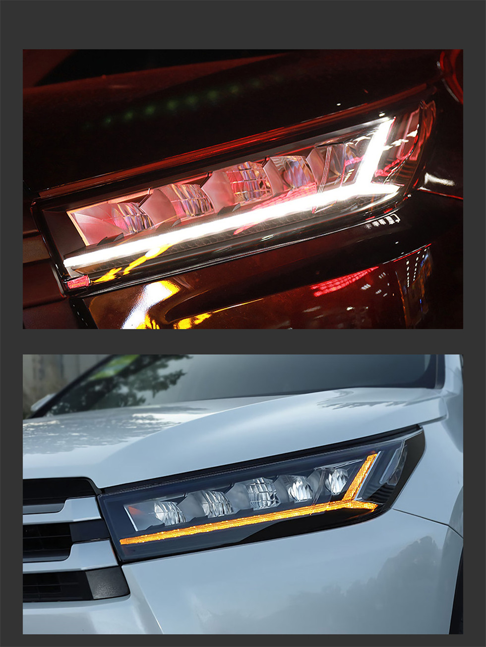 Car Styling for Toyota Highlander 20 18-20 20 Kluger LED Headlight DRL Animation Blue Running Lights Dynamic Signal Assembly