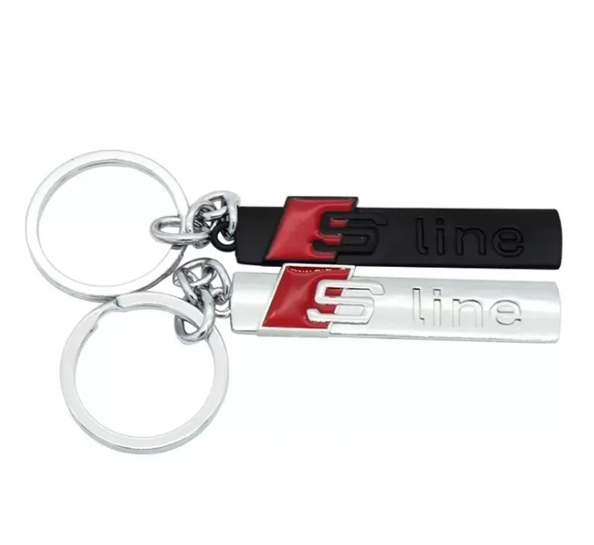 Sline Logo KeyChains for Audi Sline Logo Keyring A3 A4 A6 A7 A8 TT RS Q5 Q7 Car Styling