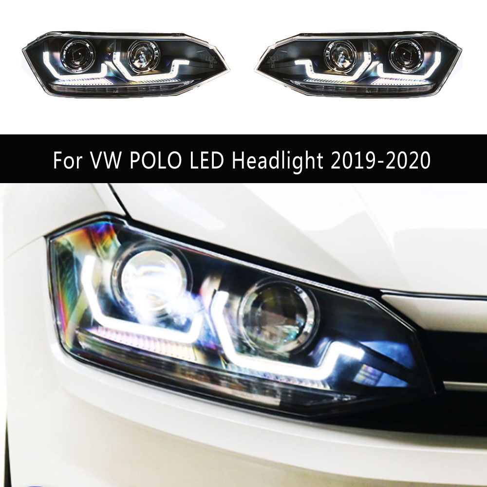 Car Accessories Front Lamp For Volkswagen POLO LED Headlight Assembly 19-20 Daytime Running Lights Streamer Turn Signal Indicator