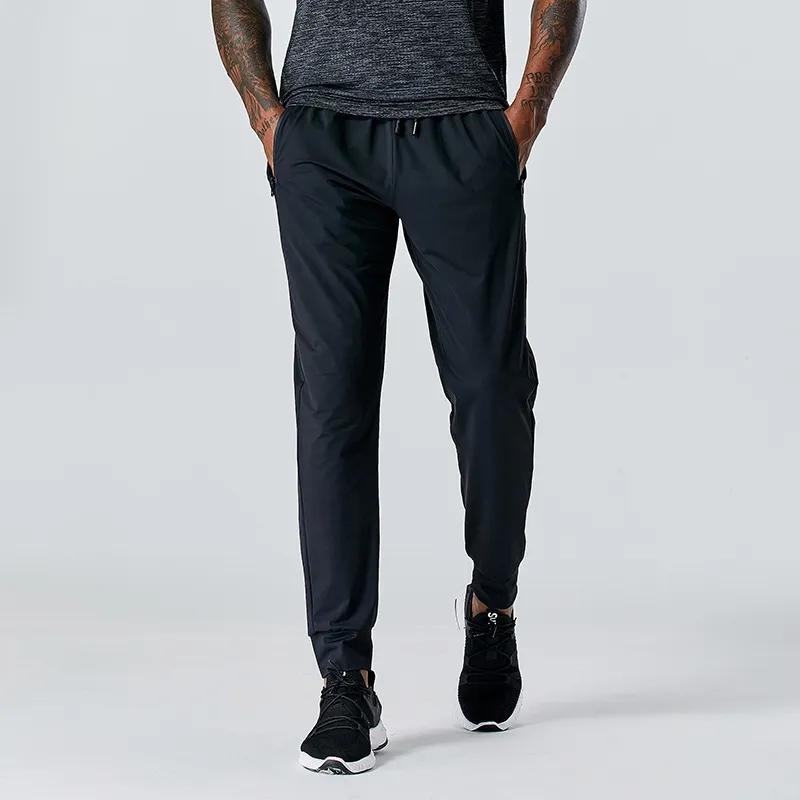 Men Jogger Long Sport Yoga Outfit Gym Zipper Pockets Sweatpants Jogging Pants Mens Casual Elastic Waist Fiess Size M-3XL L851