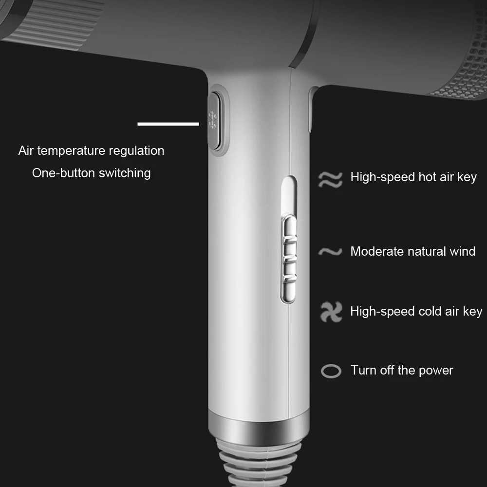 Hair Dryers Hot and Cold Wind Hair Dryer 1200W Blow Dryer For Salons and Household Use Hairdryer With Diffuser and Nozzle 240401