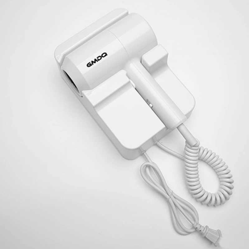 Hair Dryers GMDQ Hot Cold Wind Blow Hair Dryer Electric Wall Mount Bathroom Hotel Negative Ion Blower with USB Bracket Black EU Plug 240401