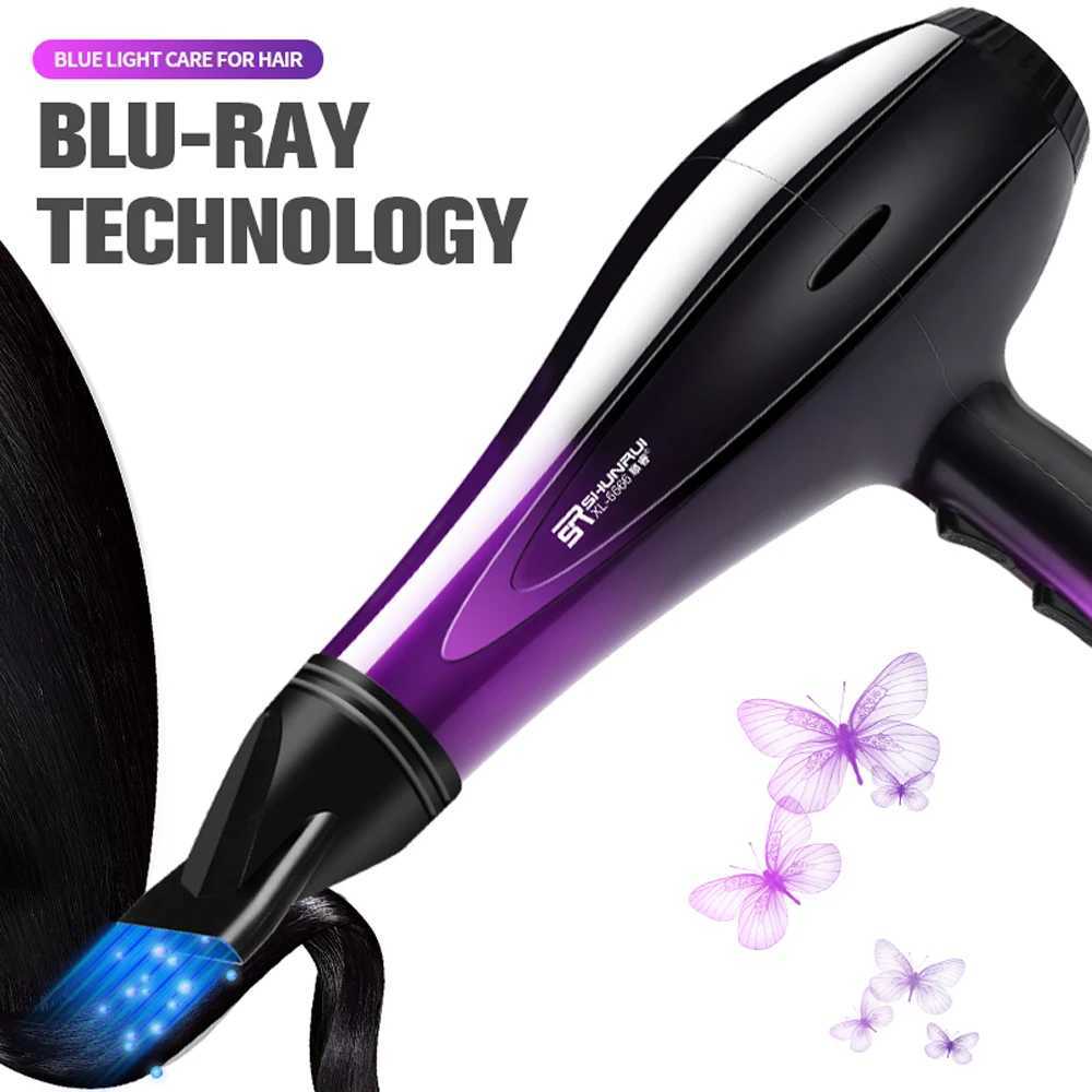 Hair Dryers 220V New Blow Dryer Household High-power 2000W Hair Dryer Electric Hair Dryer Household Salon Hairdressing Blow Canister EU Plug 240401