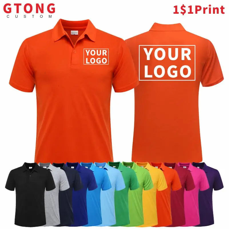 Summer fashionPolo shirts for men Custom Printing Casual Lapel Shirt Embroidery pattern Clothing Bulk order 240220