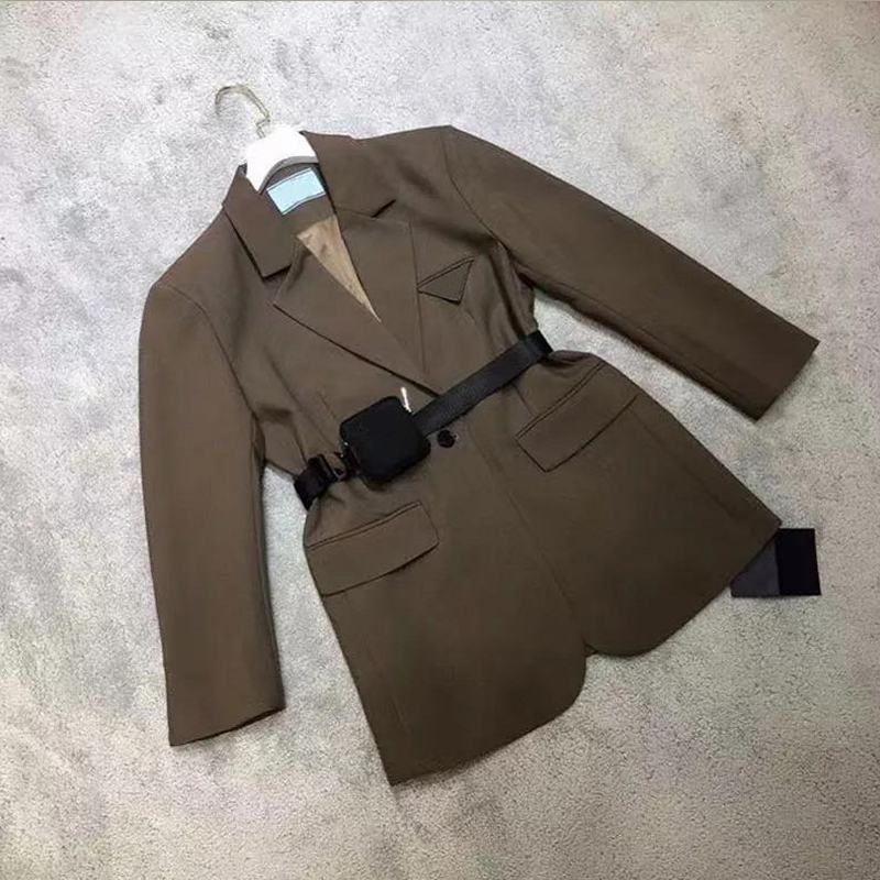 23SS Women Jacket Casual Blazers Style With Belt Corset Lady Slim Fashion Jackets Pocket Outwear Warm Coats S-L di_girl D_girl