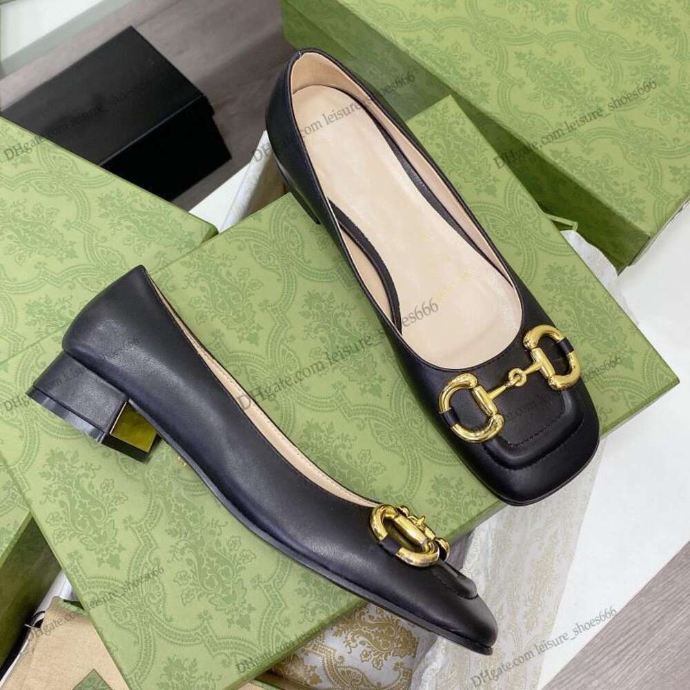 dress shoes spring and autumn fashion cowhide square toe thick heel high heels 100% genuine leather metal buckle