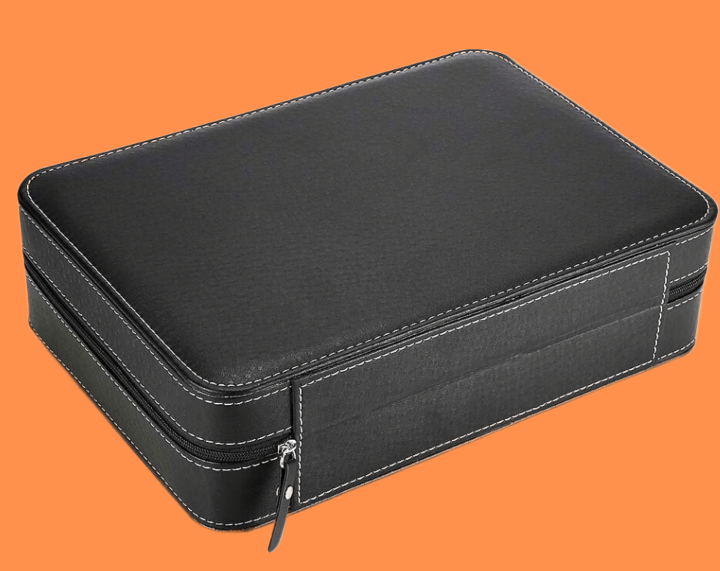 8 Grids PU Leather Watch Box Storage Showing Watches Display Storage Box Case Tray Zippere Travel Jewelry Watch Collector Case