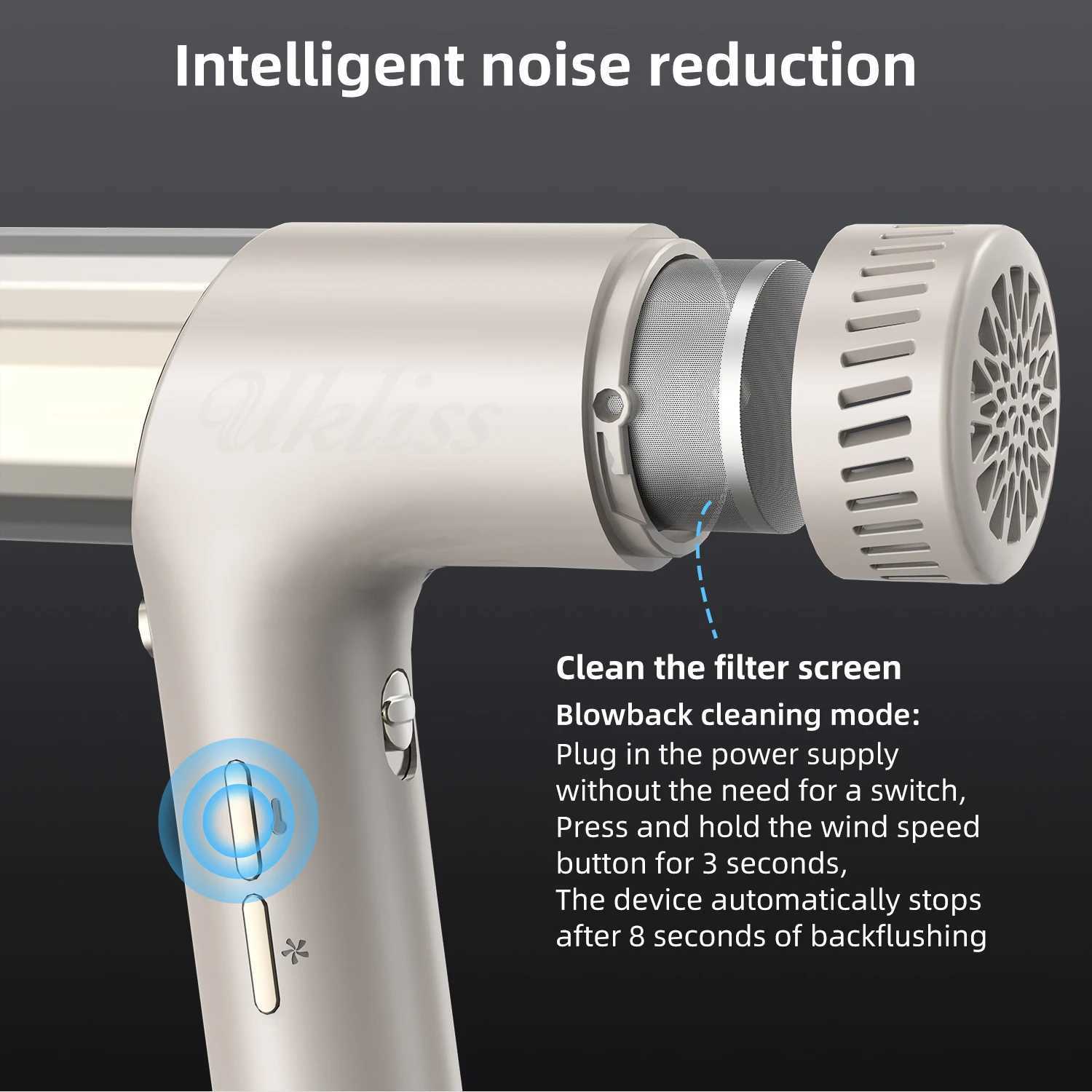 Hair Dryers Hair Dryer with Diffuser Ionic Blow Dryer High-Speed Brushless Hairdryer Low Noise Air Blower 5 In 1 Hair Styler Curling Wand 240401