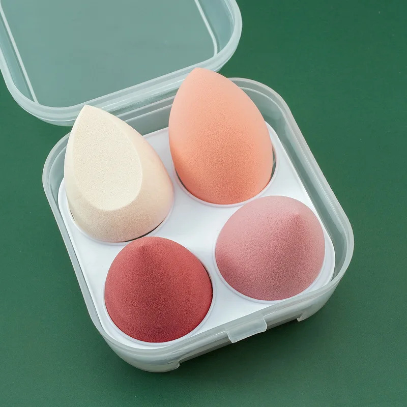 4Pcs Makeup Sponge Blender Foundation Powder Wet and Dry Beauty Sponge Cosmetic Puff Bevel Cut Make Up Tool maquillage femme Mak 240220