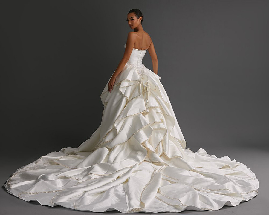 Modern Pearls Stain Mermaid Wedding Dresses With Detachable Tail D Floral Appliques Beaded Thigh High Slits Bridal Gowns Vestidos De Novia