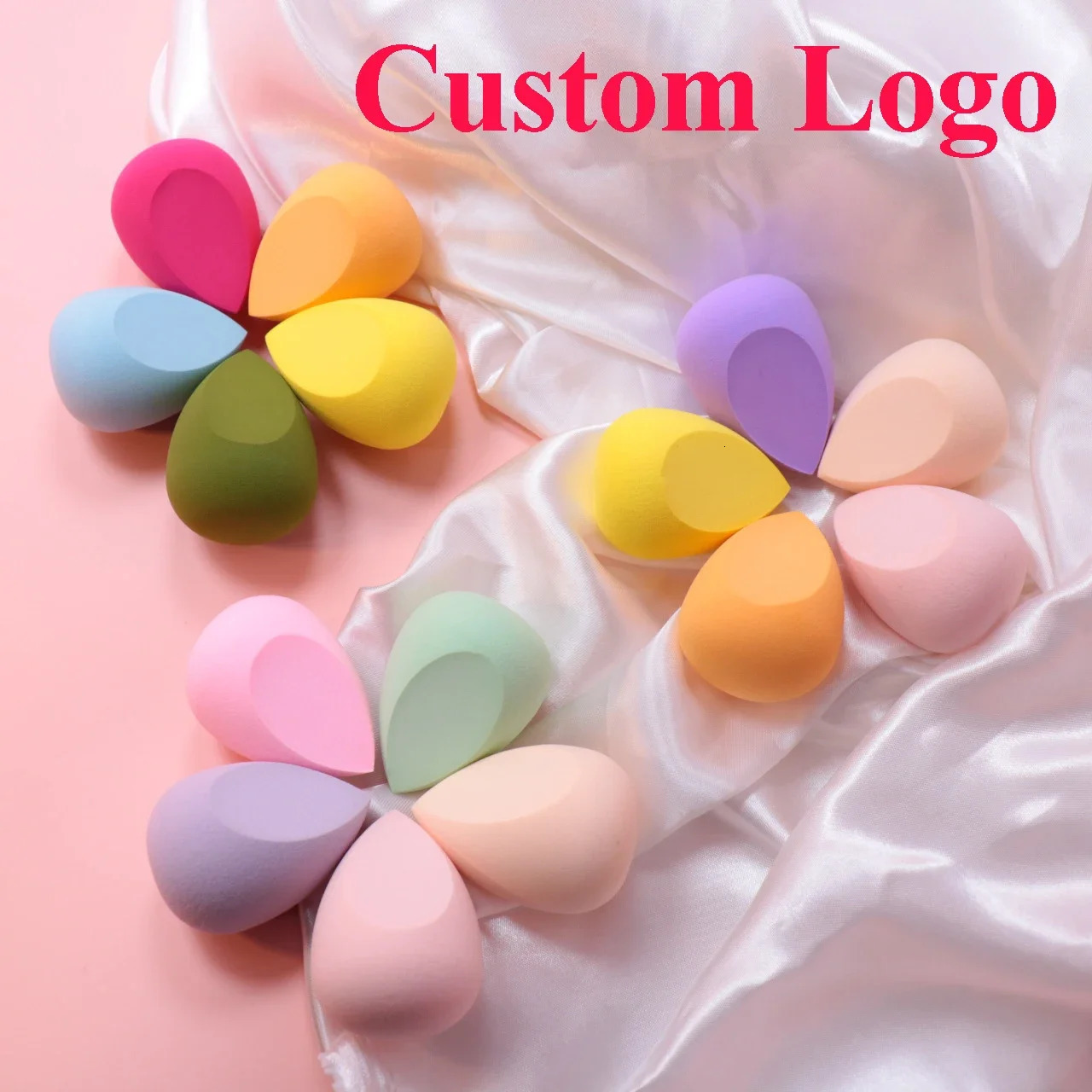 25pcs Custom Beauty Egg Cosmetic Blender with box Customize Make Up Private Label Latex Free Clear Box Makeup Sponge 240220