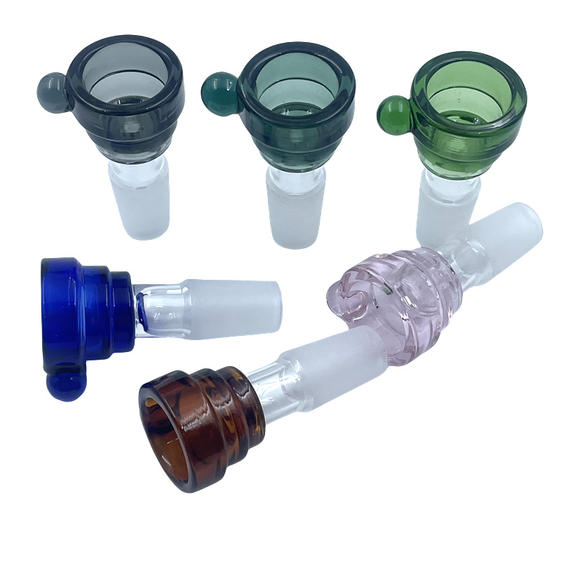 Colorful Mushroom Style Bong Bowls 14mm 18mm Male joint Glass Heady Bowl for Glass Bong Water Pipe Tobacco Hookah Accessories