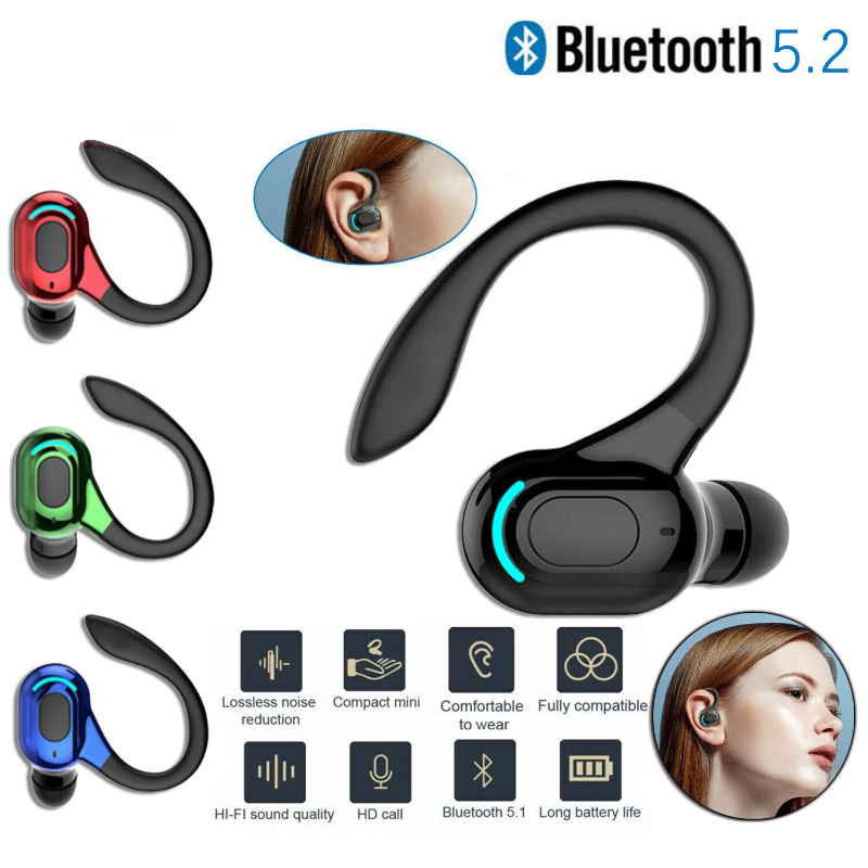 Bluetooth 5.2 Earphone Waterproof Wireless Headphones with Mic Mini Ear Hooks HiFi Stereo Music Earbuds for Phone Gaming Headset subwoofer Noise Reduc - view 7