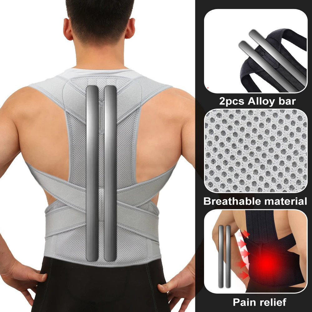 Alloy Bar Posture Corrector Scoliosis Back Brace Spine Corset Shoulder Therapy Support Posture Correction Belt Orthopedic Back 240222
