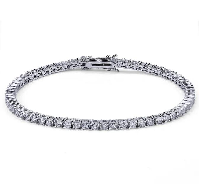 designer bracelet bracelets jewelry women 18K rise gold silver tenis bracelet iced out jewelry for men party christmas love gift 3mm 4mm 5mm R250410