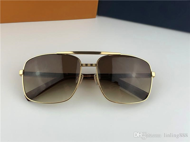 Fashion sunglasses for mens Attitude UV Cut Square Gold Brown Anti-Ultraviolet UV400 Lens Top Quality With Case box Z260306