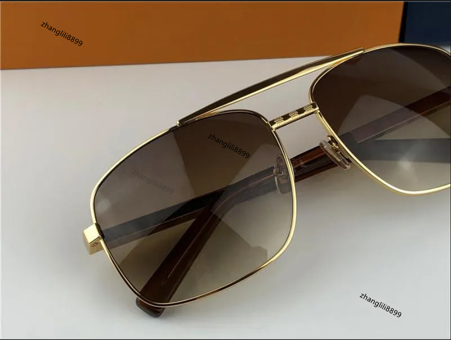 Fashion sunglasses for mens Attitude UV Cut Square Gold Brown Anti-Ultraviolet UV400 Lens Top Quality With Case box Z260306