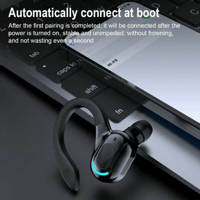 Bluetooth 5.2 Earphone Waterproof Wireless Headphones with Mic Mini Ear Hooks HiFi Stereo Music Earbuds for Phone Gaming Headset subwoofer Noise Reduc - view 3
