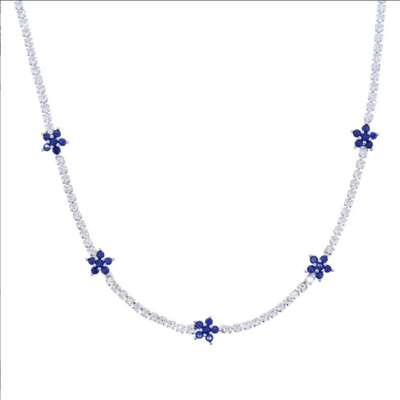 Choucong Brand Tennis Pendant Luxury Jewelry 18K White Gold Fill Round Cut 5A Cubic Zircon CZ Diamond Gemstones Party Women Eternity Necklace For Love