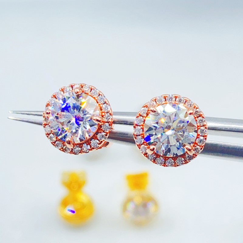 Classic Design 925 Sterling Silver Screw Back GRA Certificated Diamond Moissanite Stud Earrings for Men Women Birthday Gift