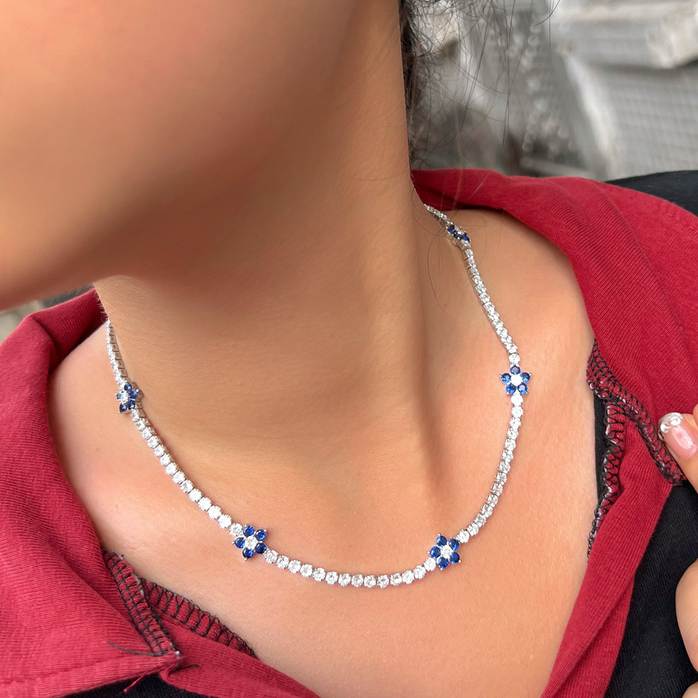 Choucong Brand Tennis Pendant Luxury Jewelry 18K White Gold Fill Round Cut 5A Cubic Zircon CZ Diamond Gemstones Party Women Eternity Necklace For Love