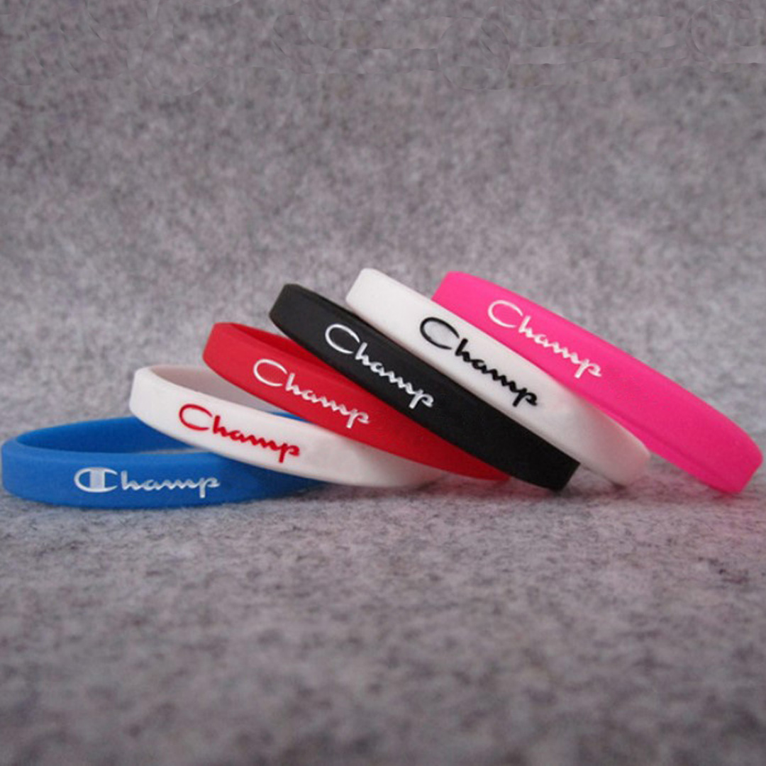 50PCS Silicone Champion Jelly Bracelets Unisex Wristband Colorful Rubber Bracelet Sport Wrist Band Fashion Jewelry Promotion Gift