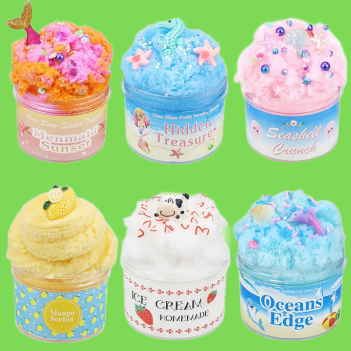 100ML Ocean Cartoon DIY Modeling Clay Rainbow Brushed Cotton Cloud Slime y Mud Stress Relief Kids Learning Educational Toy Pl