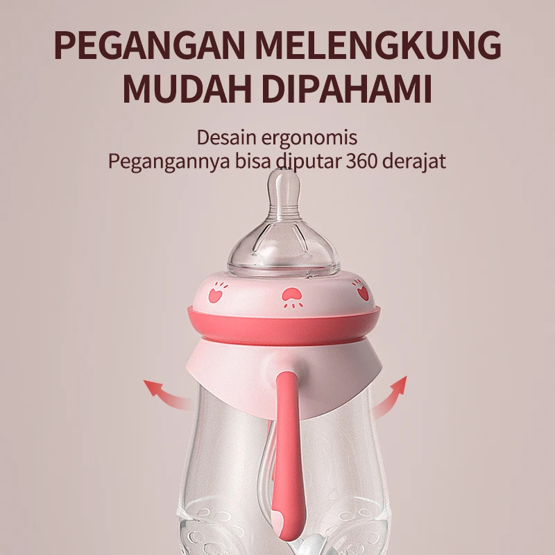 Oberni PP Material Anti drop bloating Handle Nursing Bottle 240ml 2pcs Bpa Free Baby Milk feeding bottle 240223
